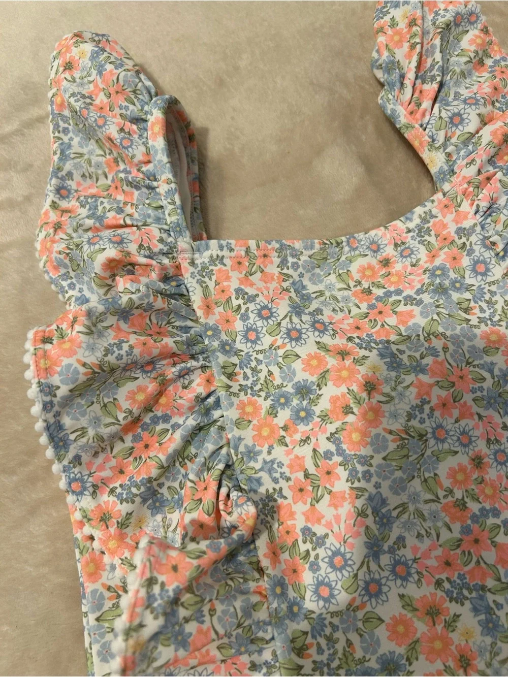 Janie and Jack Floral Ruffle Swimsuit Size 7